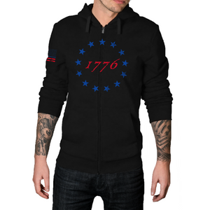 1776 Red & Blue - Zip-Up Hoodie