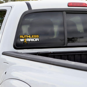 Ruthless Warrior Gold Ribbon - Decal
