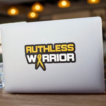 Load image into Gallery viewer, Ruthless Warrior Gold Ribbon - Decal
