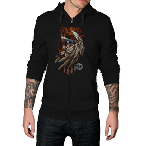 The Guardian Angel - Front Only - Zip-Up Hoodie