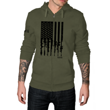 Load image into Gallery viewer, Rifle Flag - Zip-Up Hoodie
