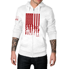 Load image into Gallery viewer, Rifle Flag Colored - Zip-Up Hoodie
