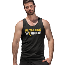 Load image into Gallery viewer, Ruthless Warrior Gold Ribbon - Tank Top
