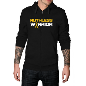 Ruthless Warrior Gold Ribbon - Zip-Up Hoodie