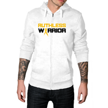 Load image into Gallery viewer, Ruthless Warrior Gold Ribbon - Zip-Up Hoodie

