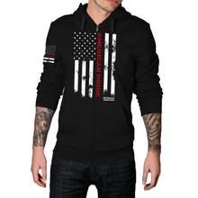 Load image into Gallery viewer, Thin Red Line - Zip-Up Hoodie
