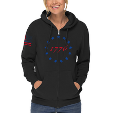 Load image into Gallery viewer, Women&#39;s 1776 Red &amp; Blue - Zip-Up Hoodie
