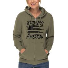 Load image into Gallery viewer, Women&#39;s Brush Flag - Zip-Up Hoodie
