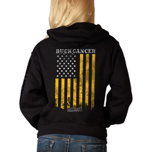 Load image into Gallery viewer, Women&#39;s Buck Cancer Flag Gold - Pullover Hoodie
