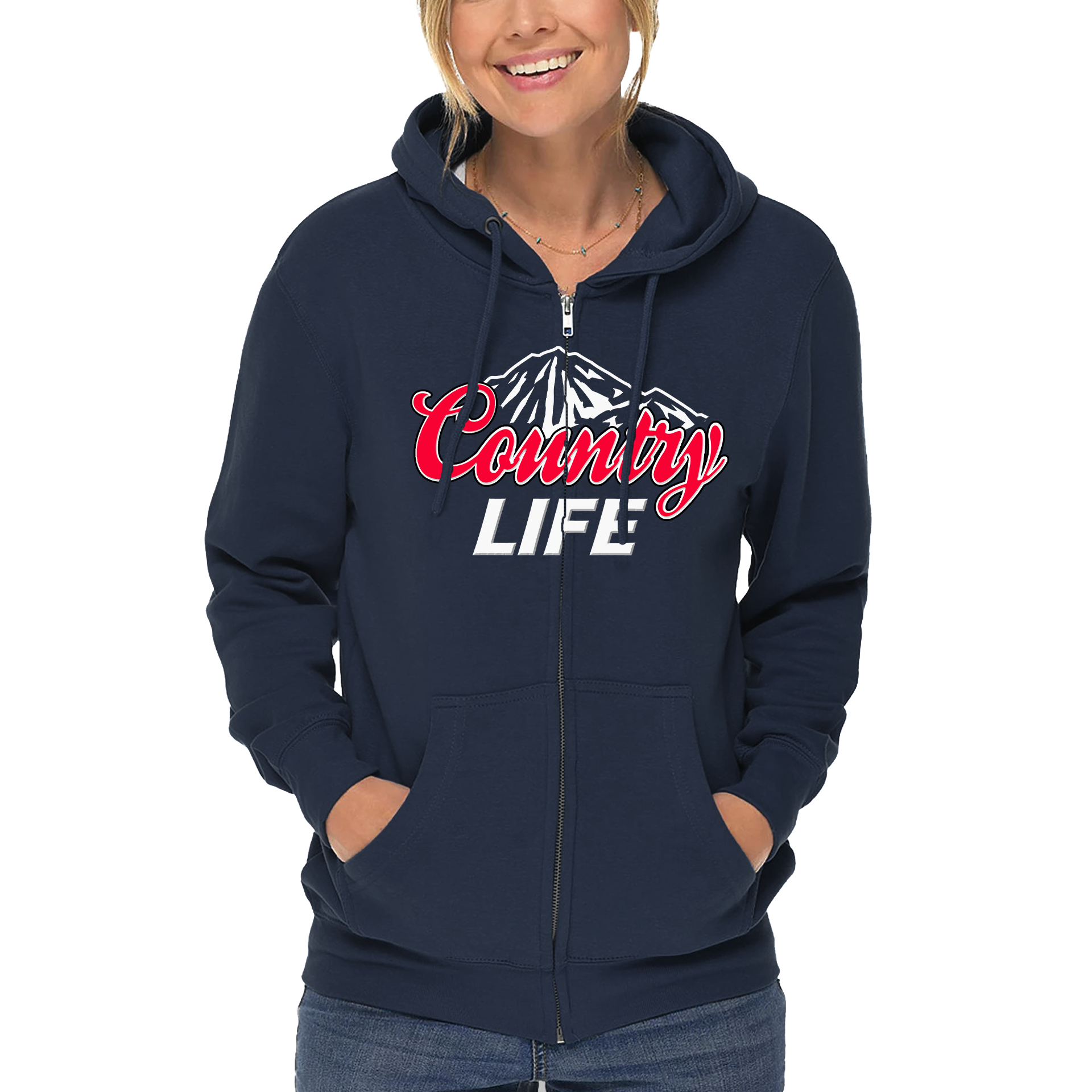 Women s Country Life Coors Light Zip Up Hoodie Ruthless
