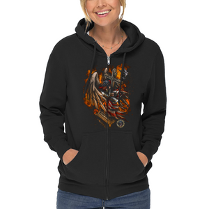 Women's The Guardian Angel 2 - Front Only - Zip-Up Hoodie