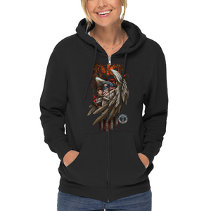 Women's The Guardian Angel - Front Only - Zip-Up Hoodie