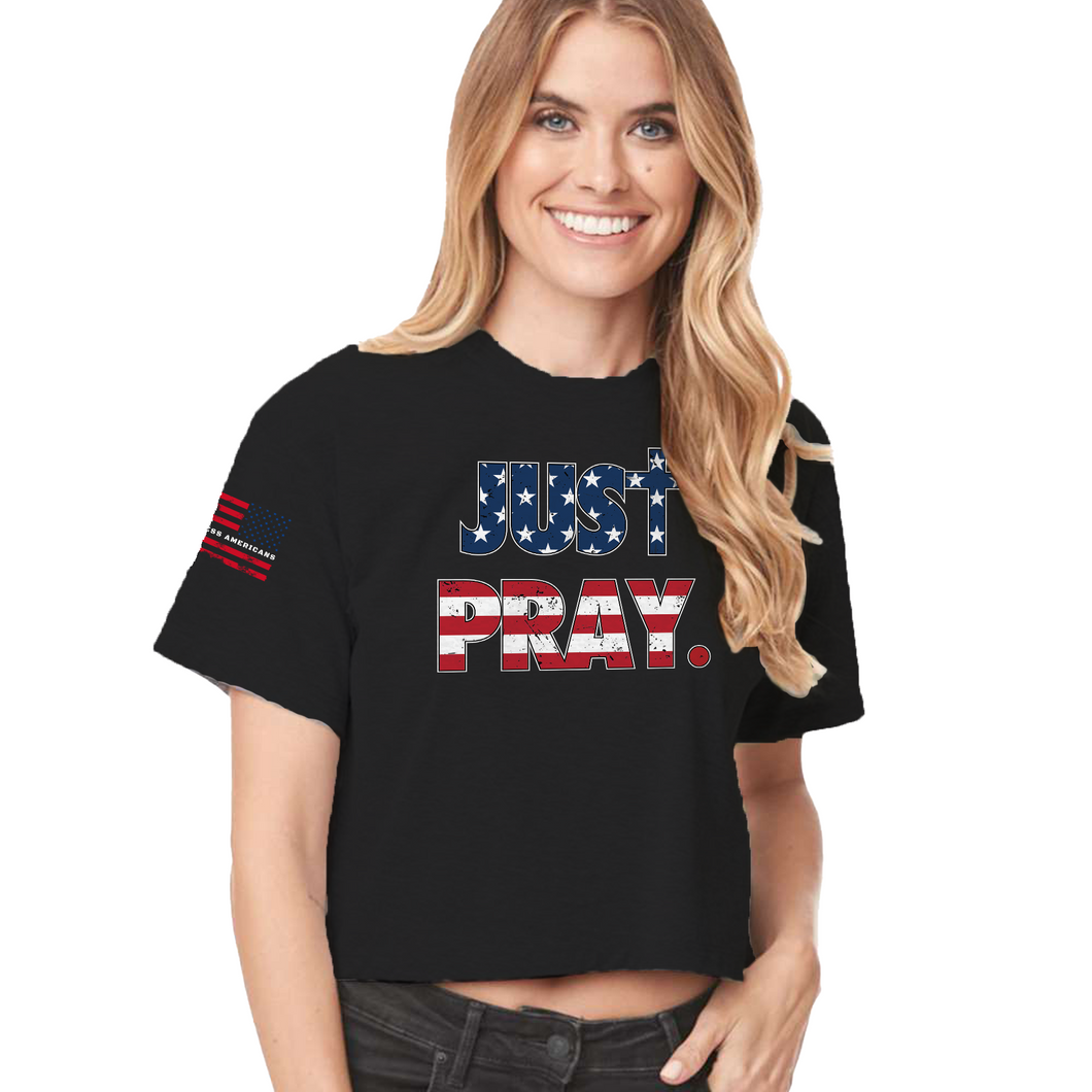 Women's Just Pray USA - Crop Top