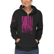 Load image into Gallery viewer, Women&#39;s Rifle Flag Colored - Zip-Up Hoodie
