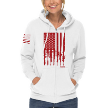 Load image into Gallery viewer, Women&#39;s Rifle Flag Colored - Zip-Up Hoodie
