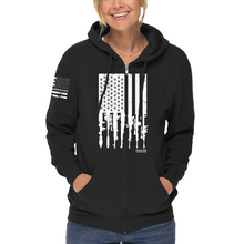 Load image into Gallery viewer, Women&#39;s Rifle Flag - Zip-Up Hoodie
