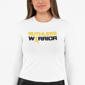 Women's Ruthless Warrior Gold Ribbon - L/S Tee