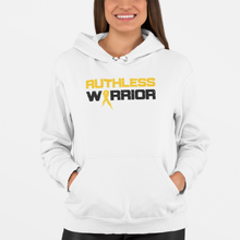 Load image into Gallery viewer, Women&#39;s Ruthless Warrior Gold Ribbon - Pullover Hoodie
