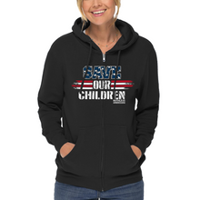 Load image into Gallery viewer, Women&#39;s Save OUR Children Red White &amp; Blue - Zip-Up Hoodie
