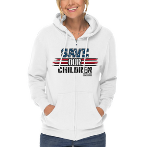 Women's Save OUR Children Red White & Blue - Zip-Up Hoodie