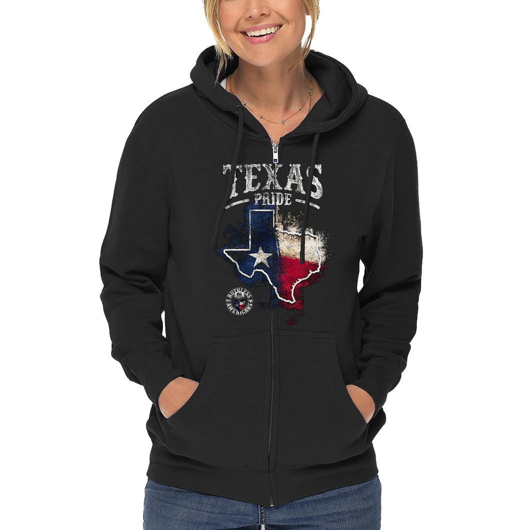 Women's Texas Pride - Front Only - Zip-Up Hoodie