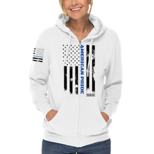 Load image into Gallery viewer, Women&#39;s Thin Blue Line - Zip-Up Hoodie
