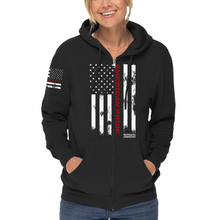 Load image into Gallery viewer, Women&#39;s Thin Red Line - Zip-Up Hoodie
