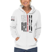 Load image into Gallery viewer, Women&#39;s Thin Red Line - Zip-Up Hoodie
