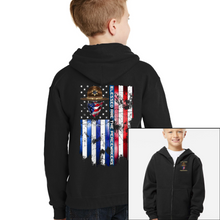 Load image into Gallery viewer, Youth Blessed Are The Peacemakers - Sheriff - Zip-Up Hoodie
