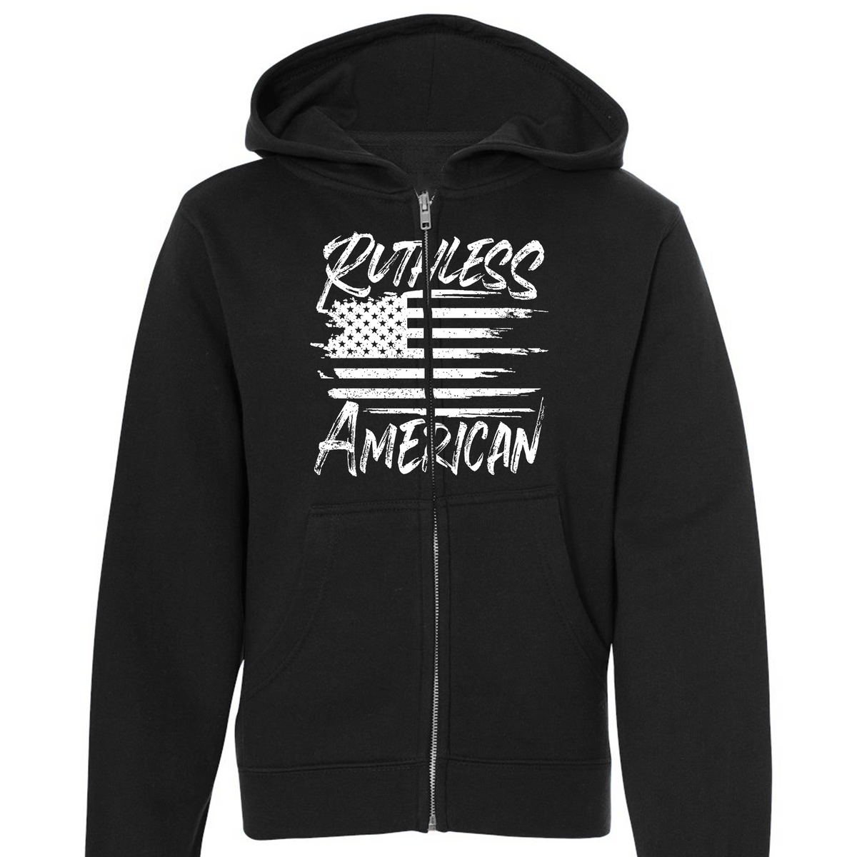 Youth Brush Flag - Zip-Up Hoodie – Ruthless Americans
