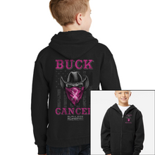 Load image into Gallery viewer, Youth Buck Cancer Bandit - Cowboy - Zip-Up Hoodie
