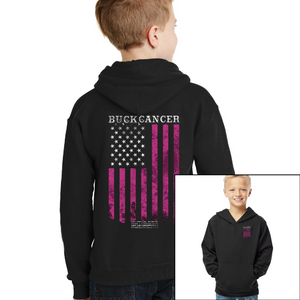 Youth Buck Cancer Flag - Pullover Hoodie