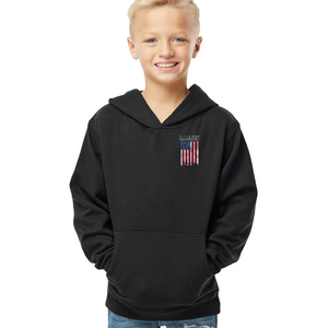 Youth Buck Cancer Flag Red White & Blue - Pullover Hoodie