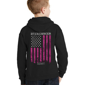 Youth Buck Cancer Flag - Zip-Up Hoodie