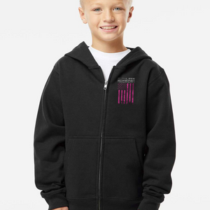 Youth Buck Cancer Flag - Zip-Up Hoodie