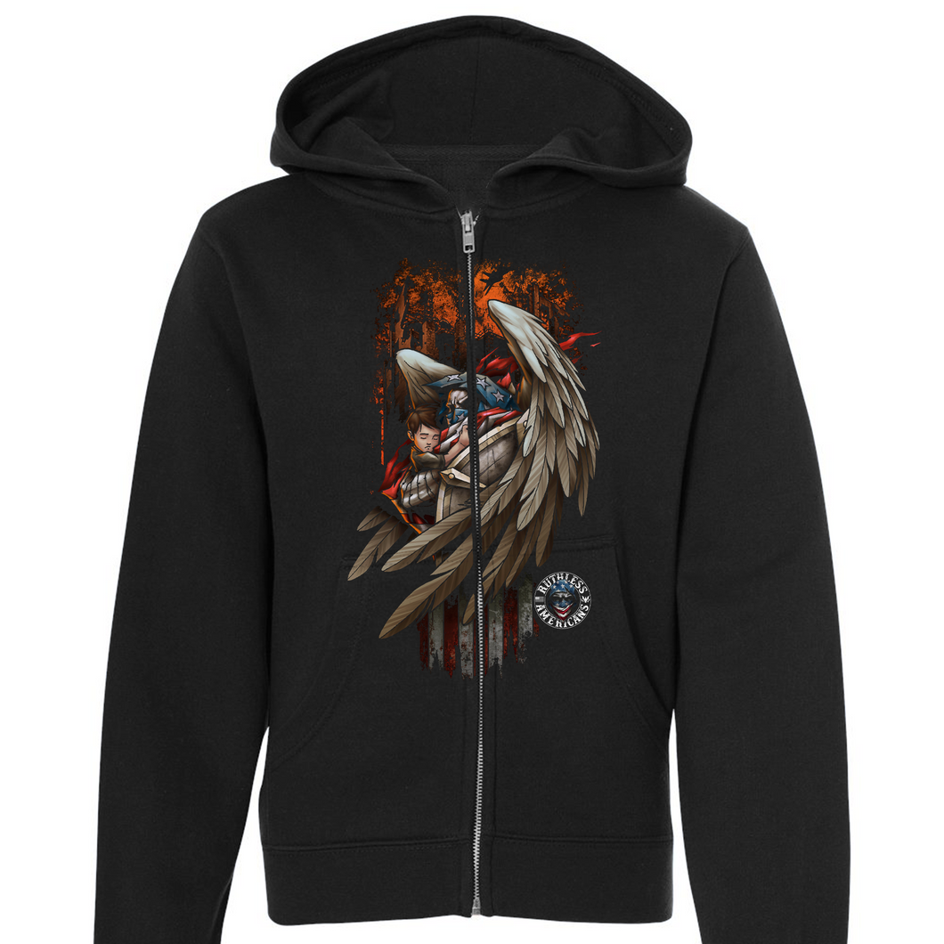 Youth The Guardian Angel - Front Only - Zip-Up Hoodie