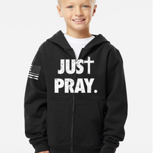 Load image into Gallery viewer, Youth Just Pray - Zip-Up Hoodie
