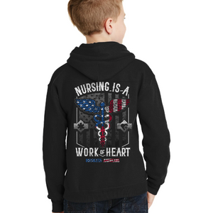 Youth Nursing Is A Work Of Heart - USA - Zip-Up Hoodie