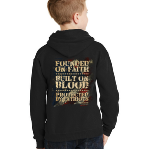 Youth Protected By Patriots - Zip-Up Hoodie