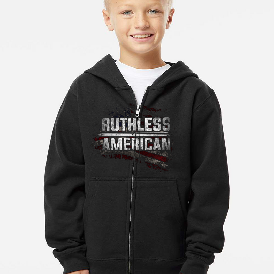 Youth Ruthless American Flag - Zip-Up Hoodie