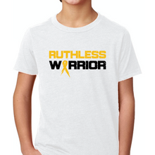 Load image into Gallery viewer, Youth Ruthless Warrior Gold Ribbon - S/S Tee
