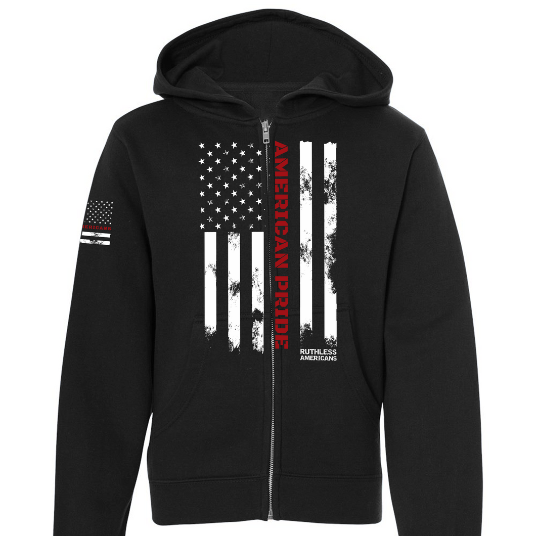 Youth Thin Red Line - Zip-Up Hoodie