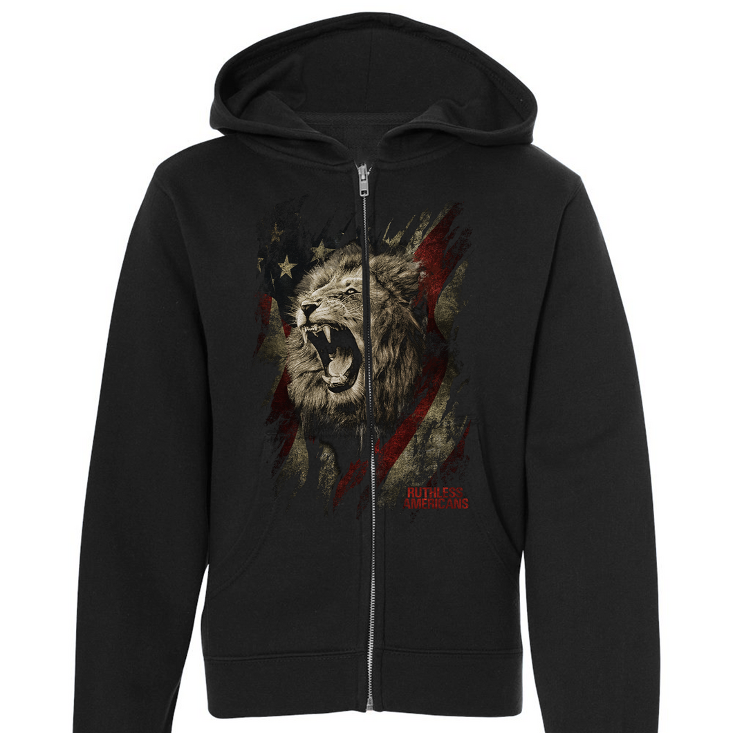Youth We Are The Lions - Front Only - Zip-Up Hoodie