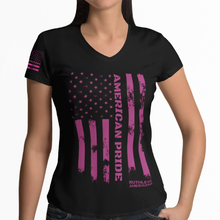 Load image into Gallery viewer, Women&#39;s American Pride Tactical Colored Flag - V-Neck
