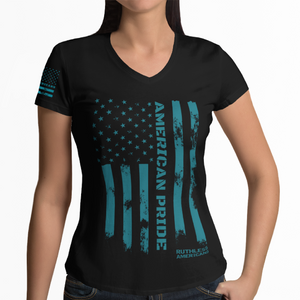 Women's American Pride Tactical Colored Flag - V-Neck
