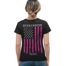 Load image into Gallery viewer, Women&#39;s Buck Cancer Flag - S/S Tee
