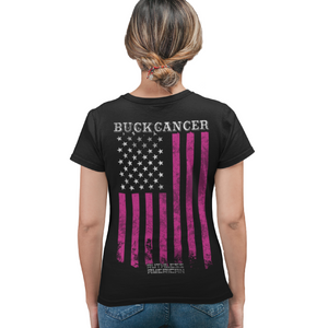 Women's Buck Cancer Flag - S/S Tee