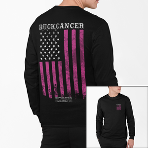 Buck Cancer Flag - L/S Tee