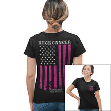 Load image into Gallery viewer, Women&#39;s Buck Cancer Flag - S/S Tee
