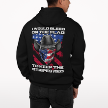 Load image into Gallery viewer, Keep The Stripes Red - Cowboy - Zip-Up Hoodie
